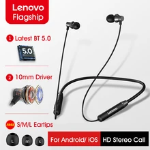 Lenovo HE05 Bluetooth наушники BT5.0 Спортивная гарнитура с защитой от пота беспроводные наушники для бега с шумоподавлением магнитные наушники