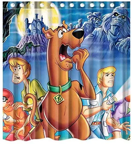 Картонные упаковки под заказ Scooby Doo Водонепроницаемый полиэстер ткань Ванная комната занавеска для душа