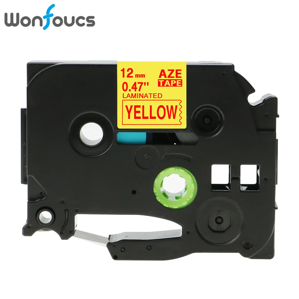 Red on Yellow Wonfoucs совместимый TZe231 Brother tze ленты tz231 tze-231 tz131 для P-сенсорный принтер PT-D210 12 мм ленты с лейблом этикетки кассеты - Цвет: Red on Yellow