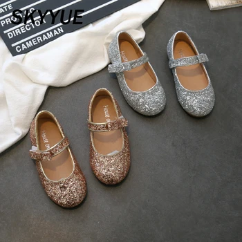 

New Spring Toddler Princess Shoes Baby Girls Glitter Shoes Children Brand Flats Sweet Shoes Sequin Shoes Dance Fashion Mary Jane
