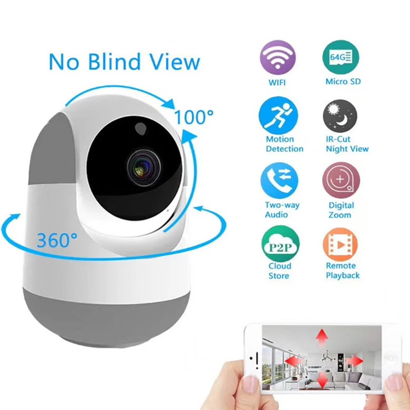 

1080P HD Wireless IP Camera Panorama AI Intelligent Auto Detection Tracking Two-way Voice Home Security Surveillance Camera