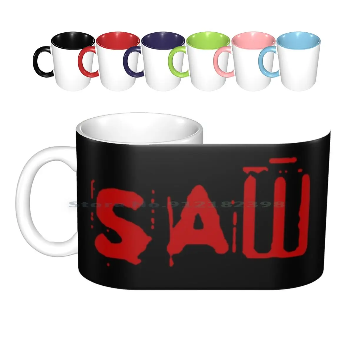 Saw Movie Logo Horror Tazze In Ceramica Tazze Da Caffè Tazza Da Tè Al Latte Saw Movie Logo Saw Book Of Saw Billy Saw Billy Puppet Movie