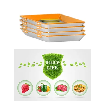 

Food Preservation Tray Reusable Plastic Keeping Fresh Spacer Container Refrigerator Microwave Kitchen Food Storage Plates