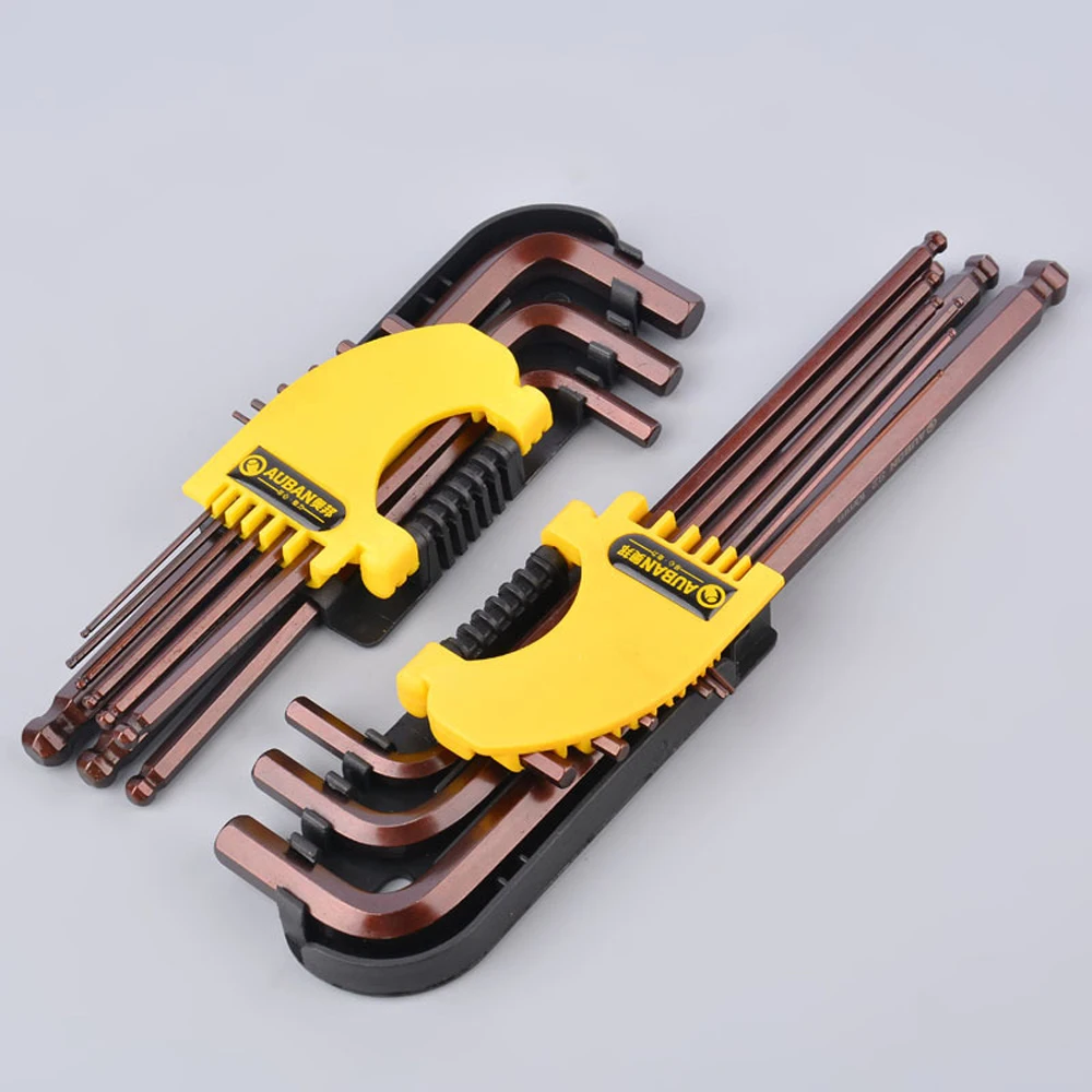 Hexagon Wrenches Internal Hexagonal Wrench Set 9Pcs Cycling Repair Screwdriver Tools L-Shape Allen Hex Key Spanner New Home Tool