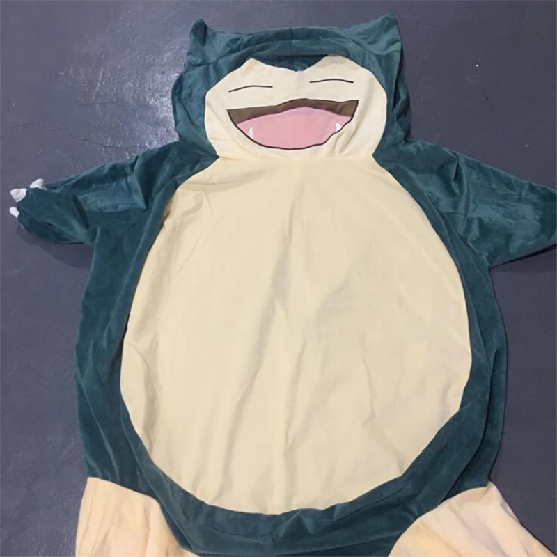 Snorlax-funda de peluche de snorlax con bolsillo, 100/150/200cm, funda suave para almohada de dibujos animados con cremallera