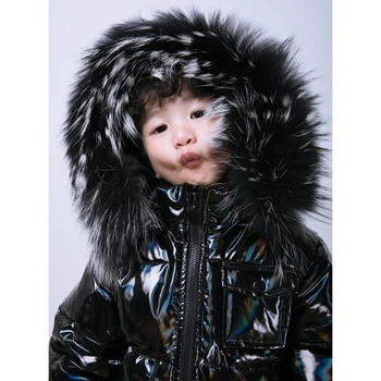 

YK2238 2020 Children's down jacket boys and girls long white duck down warm coat winter infant thickened baby girl coat