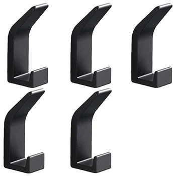 

FashionWall Hooks for Hanging Coats, 5 Packs Nail-Free and Drill-Free Double-Hook Fall-Off Preventing Coat Hooks, Door Hooks