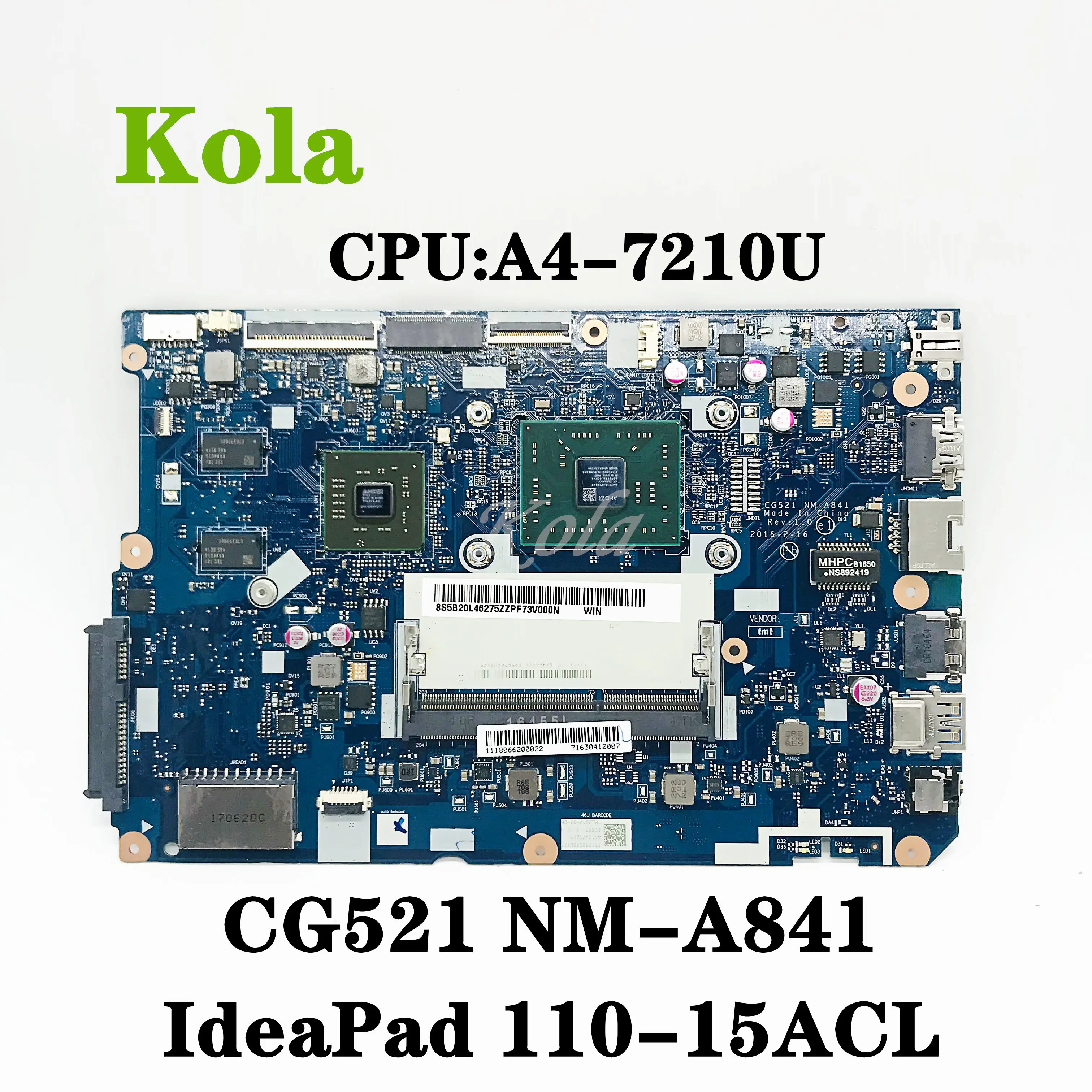Материнская плата FRU 5B20L46275 для Lenovo IdeaPad 110-15ACL CG521 NM-A841 материнская с процессором