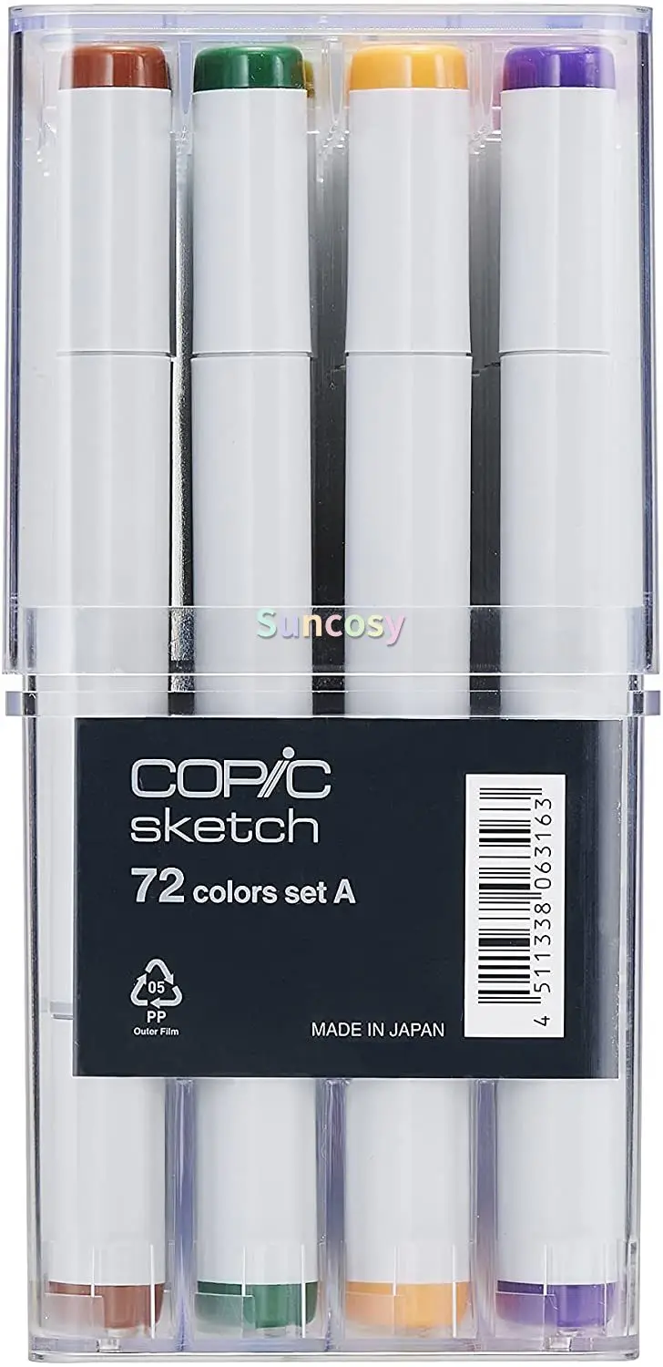 COPIC Sketch Second generation marker 72 color A B C D E series box set  Double headed Oval pen body Square head 6mm/Soft head - AliExpress