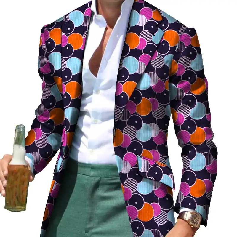 African Men Clothes Smart Causal Customized Slim Fit Fancy Suit Blazer Jackets Formal Coat Business Dashiki Party Wedding WYN530