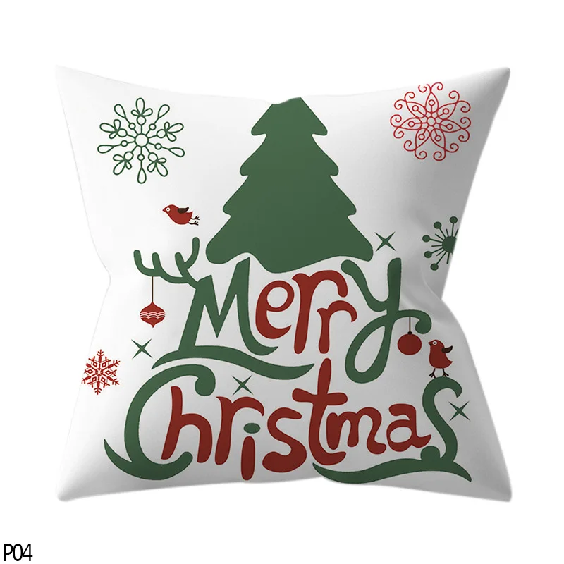 P04 christmas tree 45 см Санта Клаус Олень Рождественское дерево бросок Наволочка Чехол Счастливого Рождества декоративные наволочки Рождественский автомобиль диван домашний декор для кровати - Цвет: P04 christmas tree