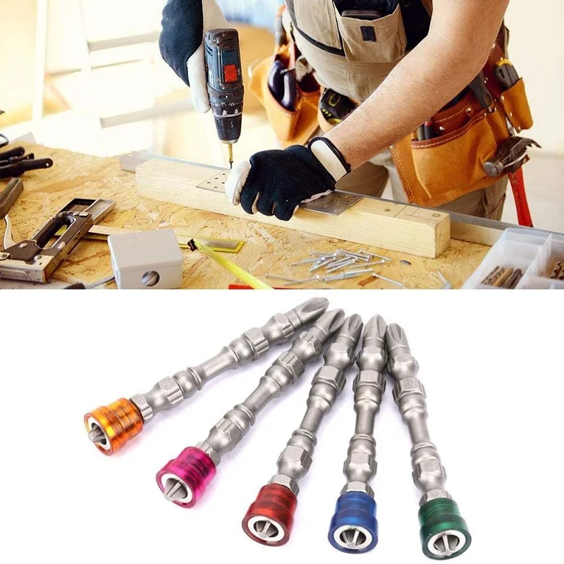 

5PCS Electric Screwdriver Strong Magnetic Cross Bit Hand Electric Drill Strong Magnetic ph2 Ring Bit Single Head Wind Screwdrive