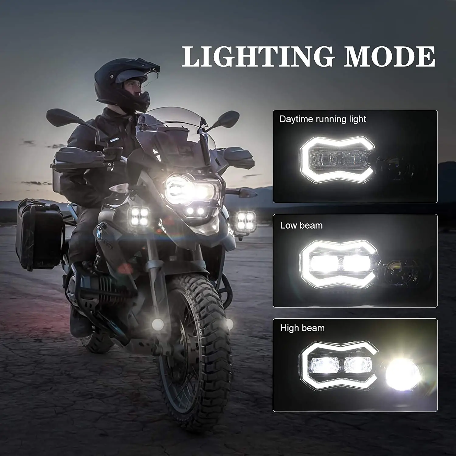 Phare LED moto - Feu Led moto - 20W - 82mm - Carré