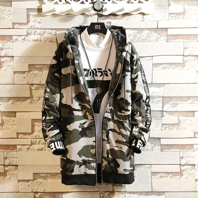 Брин волк размера плюс 4XL 5XL Зимние флисовые камуфляжные куртки Мужская куртка с длинным рукавом с капюшоном Военная Повседневная мужская куртка модная