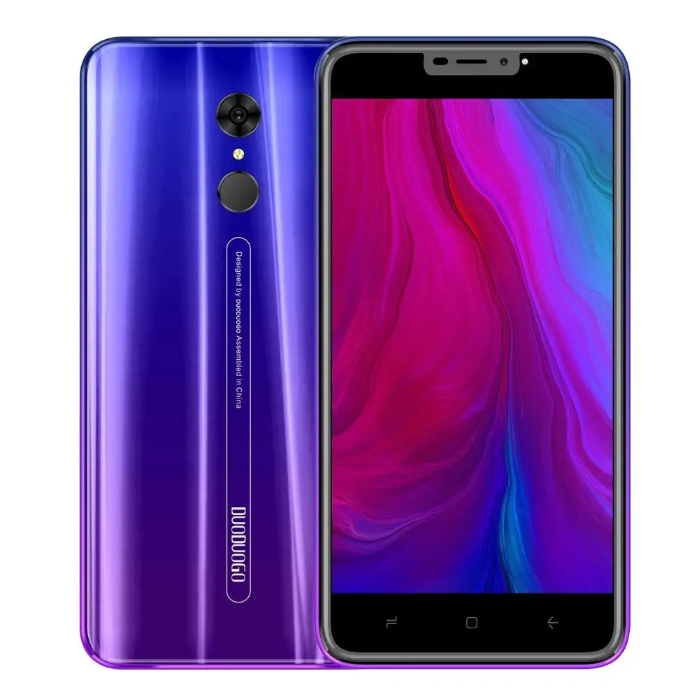 Фиолетовый DUODUOGO G55 мобильный телефон Android 9,0 3 ГБ ОЗУ 16 Гб ПЗУ 13MP+ 5MP 5," HD ips 4800mAh отпечаток пальца 4G celular смартфон мобильный телефон - Цвет: Фиолетовый