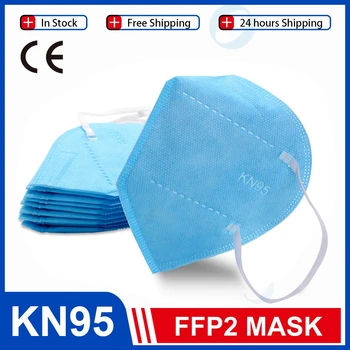 

FFP2 FFPP2 KN95 Face Mask Protection No Woven Anti Dust Respirator Reusable Masks Cover 5-Layer Mouth Face Mask Fast Delivery