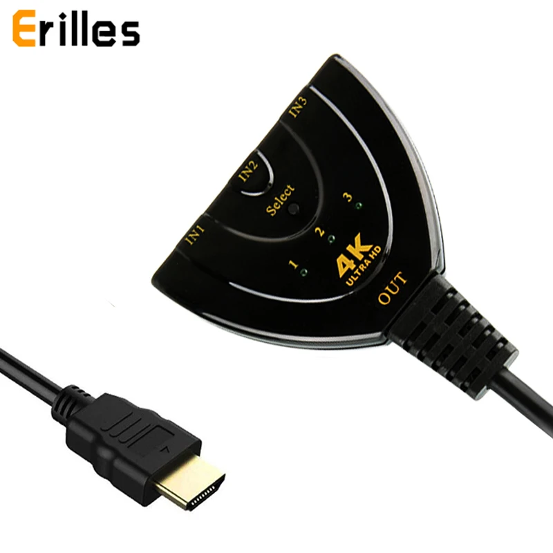 3 порта Переходник HDMI разветвитель Кабель 1.4b 4K* 2K 1080P Коммутатор HDMI коммутатор 3 в 1 выход порт адаптер концентратор для HDTV DVD Xbox PS3 PS4