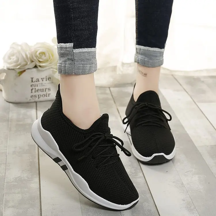 Tenis feminino/Новое поступление года; Женская легкая мягкая спортивная обувь для спортзала; Женская теннисная обувь; Прочные спортивные кроссовки - Цвет: Черный