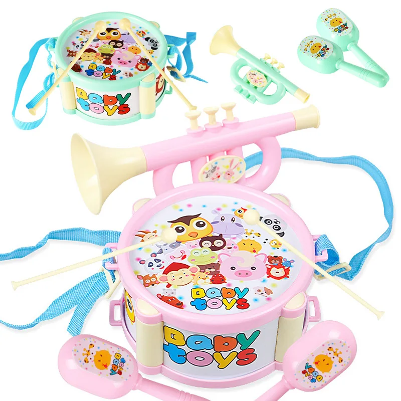 Детский барабан музыкальная игрушка перкуссионный инструмент набор для раннего