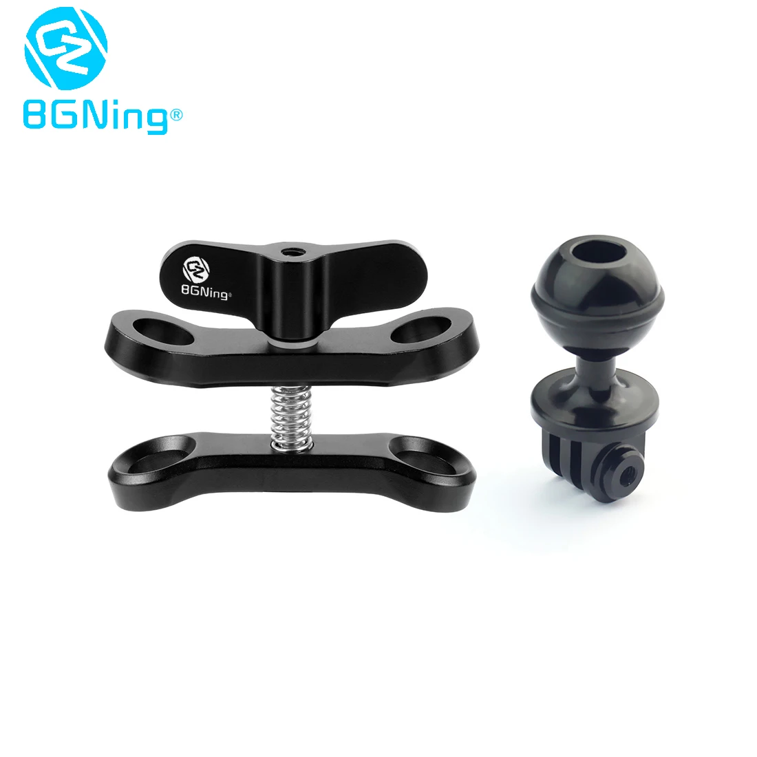 Kit with BGNing logo BGNING " шариковый зажим, длинный удлиненный зажим-бабочка, двойной держатель, крепление для подводной фотографии, светильник для дайвинга - Цвет: Kit with BGNing logo