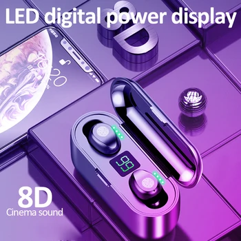 

Bluetooth Earphone 8D HD Stereo Waterproof Wireless Earphones Headphones Mini Wireless Earbuds Headset with Mic For All Phone