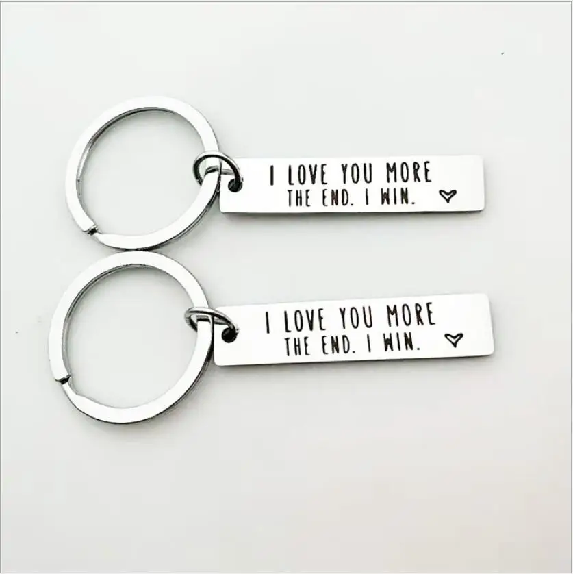 

Hot sale stainless steel key chain I love you more the end i