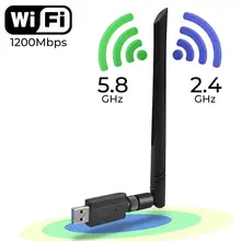 JCKEL 1200 Мбит/с беспроводной USB Wifi адаптер 600 Мбит/с плата драйвер USB LAN Ethernet 2,4G 5,8G Двухдиапазонная USB Сетевая карта Wifi ключ