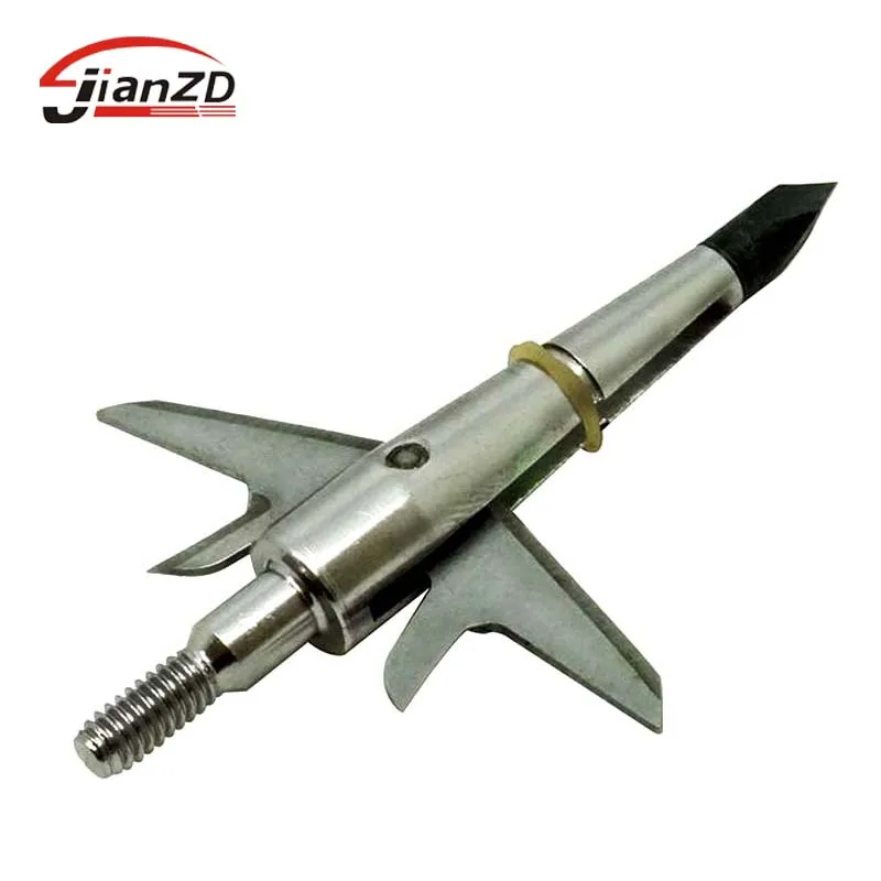 

Compound Bow Broadheads Silver 100Grain 1.75" Cut Expandable Blades for Compound Bow Hunting