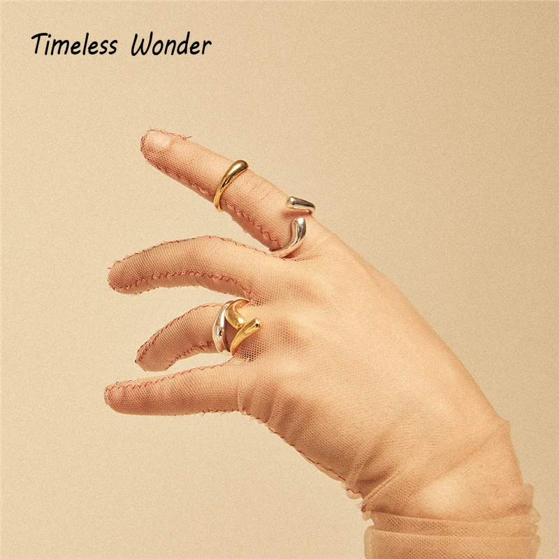 Неустаревающий Wonder Brass Простые открытые кольца Geo Twist женские ювелирные изделия