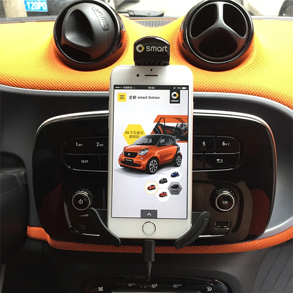 Smart 453 Fortwo smart 453 Forfour 360 Вращающийся держатель для мобильного телефона держатель на вентиляционное отверстие автомобиля gps Автомобильный держатель для мобильного телефона