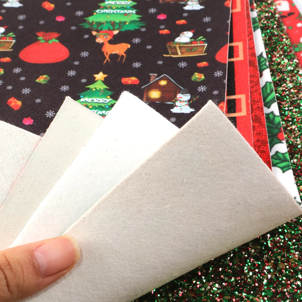 6 шт Счастливого Рождества День благодарения Тема Синтетическая кожа ткань, материалы ручной работы для изготовления проектов, 1Yc7711