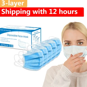 100Pcs Ship in 12 hours Disposable Face Mask Daily Protective Non-woven Melt Blown Three-layer Adult Mask
100Pcs Ship in 12 hours Disposable Face Mask Daily Protective Non-woven Melt Blown Three-layer Adult Mask
