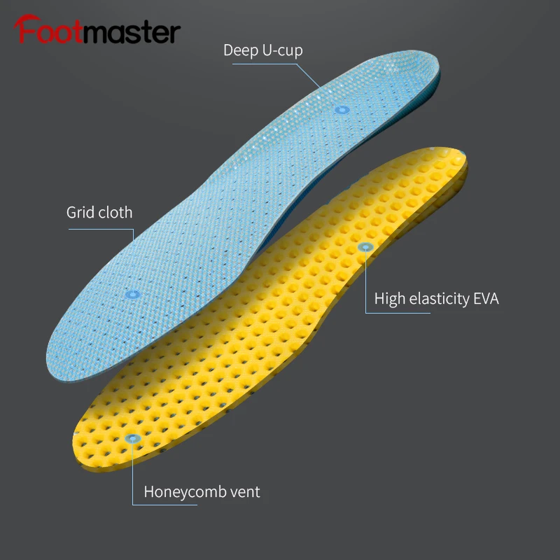 FootMaster breathable Sports insole shoe shock absorbing insoles Unisex Double honeycomb Running shoe insoles