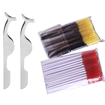 

Eyelash Extension Kit, Including Steel Precision Tweezers Set, Disposable Eyelash Mascara Brush Wand