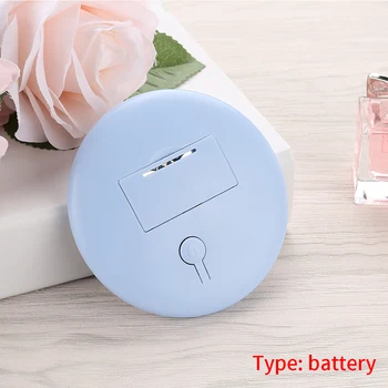 

Colorful Mini Portable Home Pocket Photography Light Magnifying ABS Compact USB Charging Cosmetic Tool Durable LED Makeup Mirror