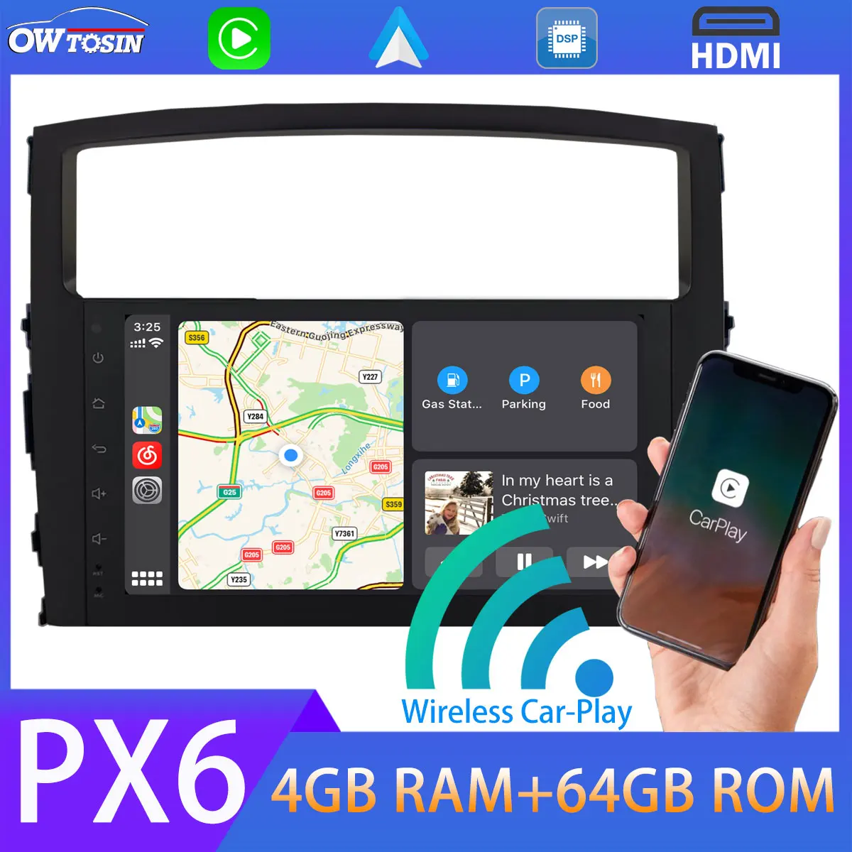 PX6 процессор 4 Гб ОЗУ 64 ПЗУ GPS-навигация Радио для Mitsubishi Pajero V97 V93 Android 10 HDMI Bluetooth 5 0