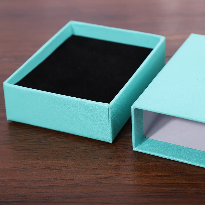 12pcs Cardboard Jewelry Packaging Storage Paper Drawer Gift Box Ring Necklace Bracelet Earring Display Boxes with Black Sponge