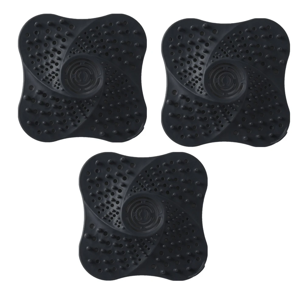 3pcs black 3 шт. фильтр для раковины для дома, кухни, ТПР, фильтр для раковины, аксессуары для ванной, туалета, анти-засорение, дренажная корзина, фильтр, сито - Color: 3pcs black
