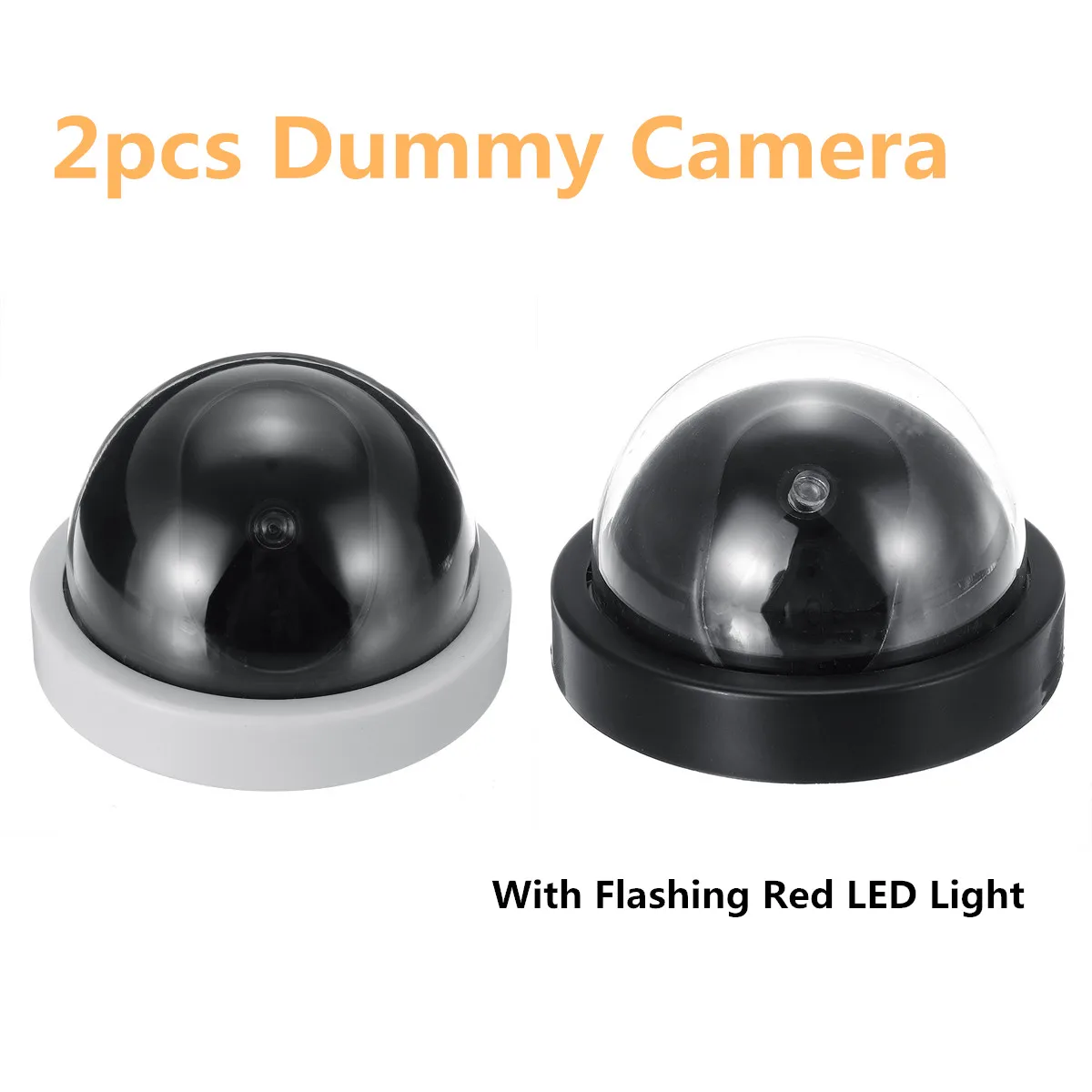 

2 Pcs Dummy Security Camera Simulation Camera Outdoor Indoor Video Surveillance Fake Camera With Flash Red LED Light