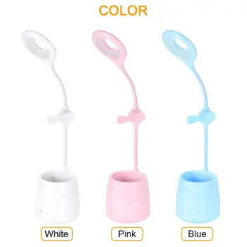 

Multifunctional Rechargeable Led Table Lamp USB Desktop Lamp Pen Container Fan Adjustable Brightness 360 Degree Lighting Angle
