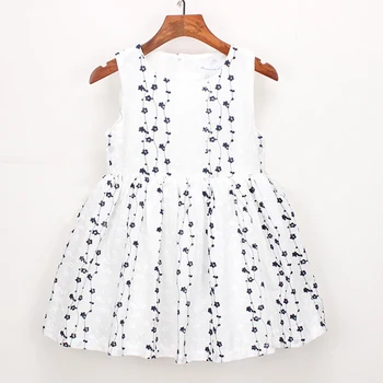 

2020 New Summer Baby Girl Party Dress Kids Floral Dresses Embroidery Princess Dress White Costumes Children's Clothing