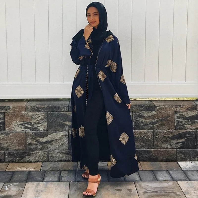 Dubai Open Abaya Kimono Muslim Hijab Dress Kaftan Abayas Islamic Clothing For Women Caftan Marocain Qatar Kleding Robe Musulman