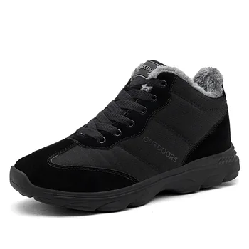 

Men Boots Winter with Fur Super Warm Snow Boots Men Winter Work Casual Shoes Winter Sneakers High Top Rubber Ankle Boots