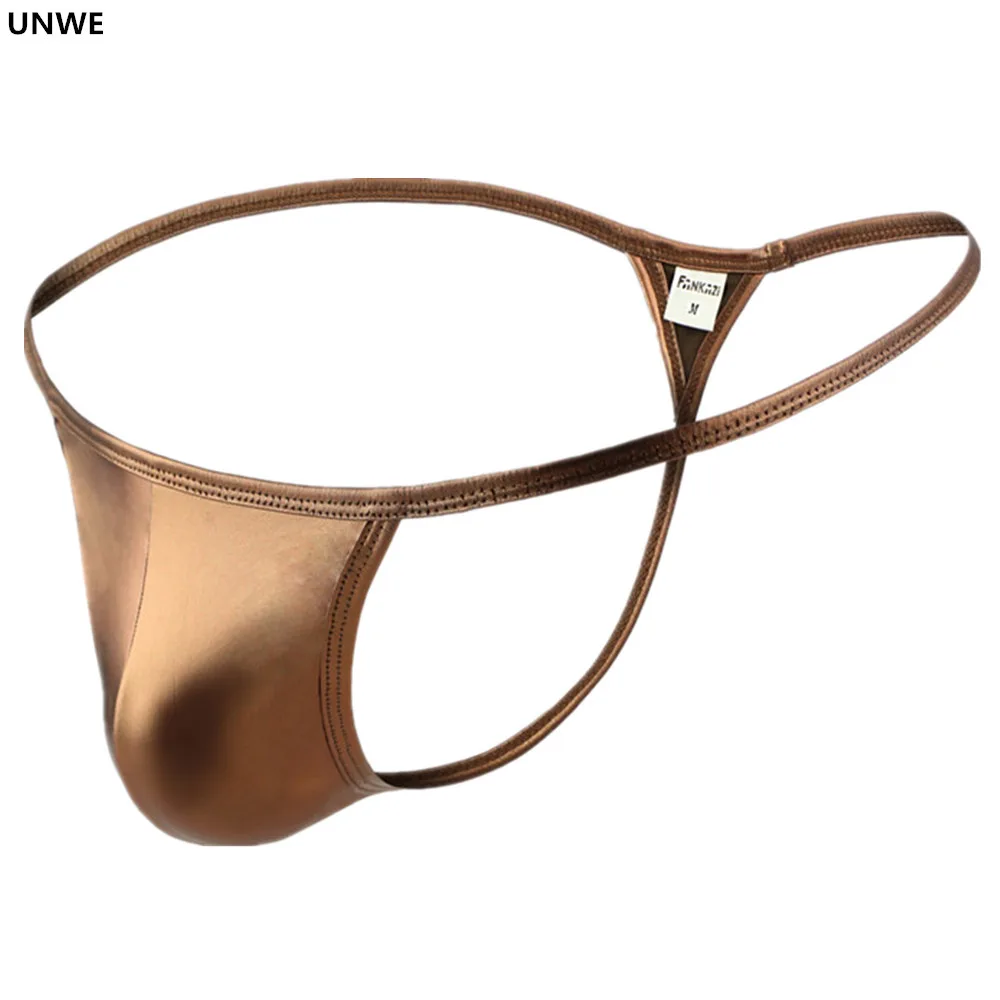 UNWE Мужское нижнее белье с мешочком для пениса эротическое из лакированной кожи