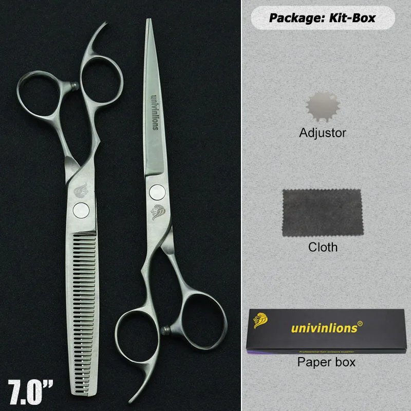7" Pet Straight& Thinning Scissors Pet Dog Gromming Scissors Kit Pet Cutting ScissorsThinning Shears for Dog Cat Cutting Tools