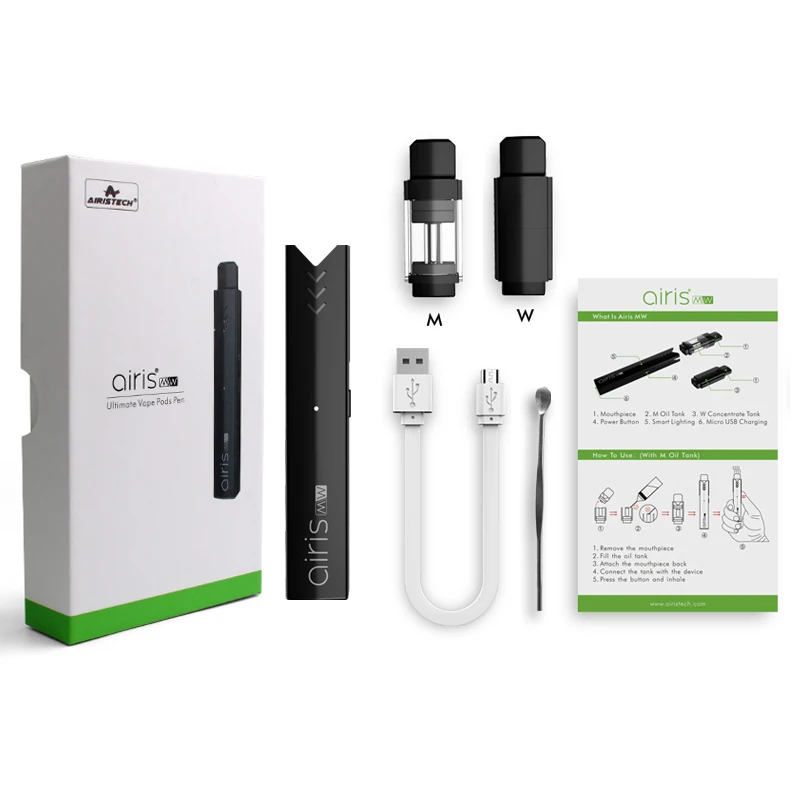 AIRISTECH airis MW 2-в-1 Vape ручка комплект воск/CBD масло испаритель Vape Pod включены электронные сигареты