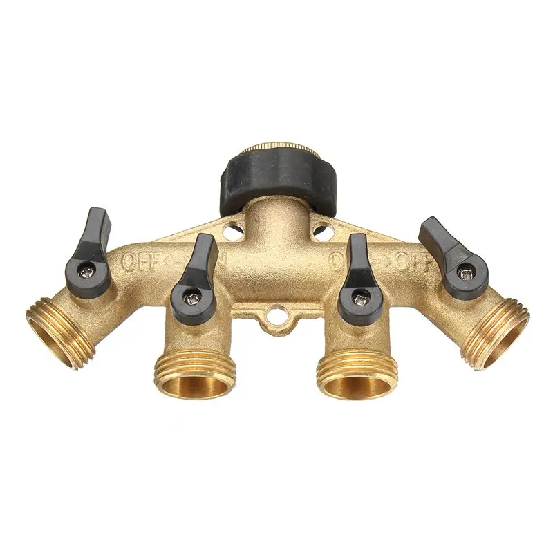 3//4/" Messing Doppel Zwei Weg Garten Wasserhahn Anschluss Wasserschlauch Splitter
