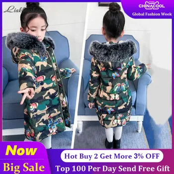 

Kids Winter Jacket For Girls 2019 New Fashion Children Padded Coat Hooded Fur Collar Winter Thick Warm Outerwears Parkas 3-14t