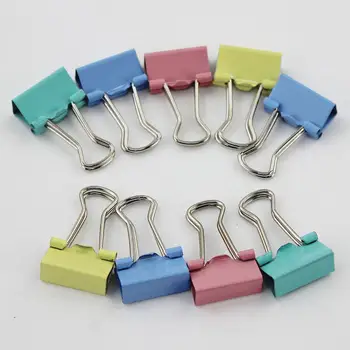 

Paper Clip Office Stationery Binding Supplies Clip 60PCS/lot 15mm Colorful Binder Clips R27