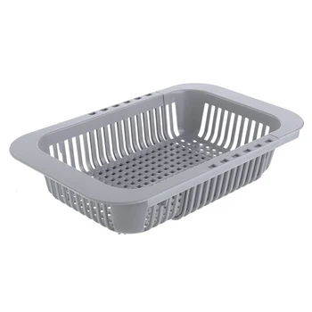 

Multifunctional Thickened Kitchen Retractable Sink Drain Rack Vegetable Fruit Drain Basket Plastic Rectangular Sink